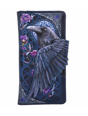 Cartera Tarjetero Ravens Flight en Relieve de 18,5 cm