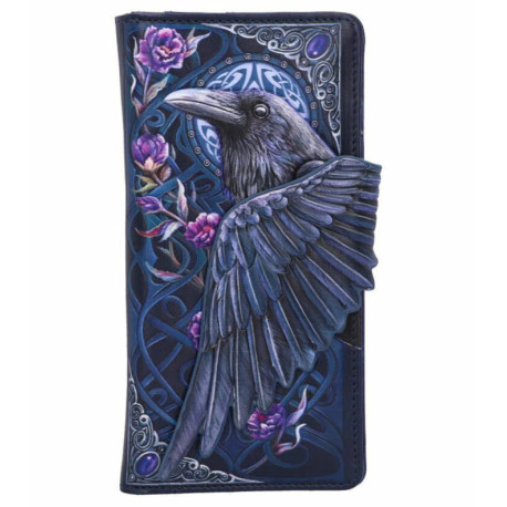 Cartera Tarjetero Ravens Flight en Relieve de 18,5 cm