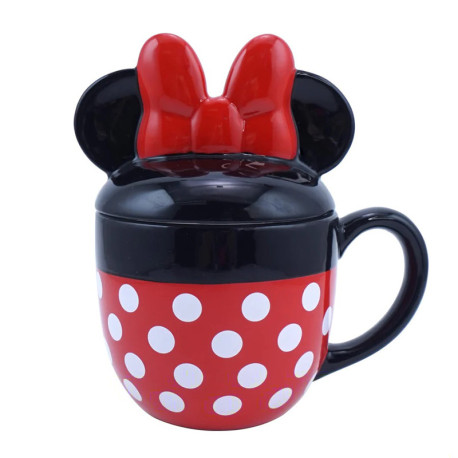 Taza 3D con Tapa Cuerpo Minnie Mouse 425 ml