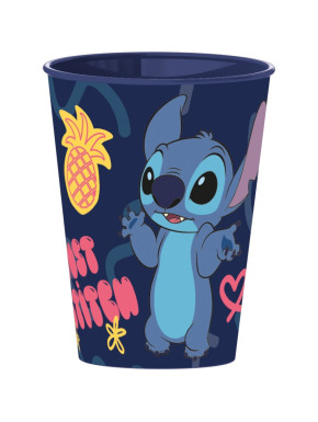 Vaso Pequeño Stitch Y Palmas 260 Ml