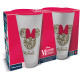 Set 2 Vasos De Cristal Minnie Mouse Flores 490 Ml