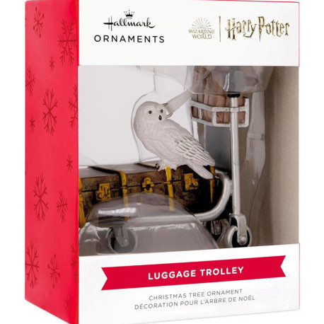 Enfeite de Natal Harry Potter com Coruja Hedwig e Carrinho de Bagagens – Hallmark