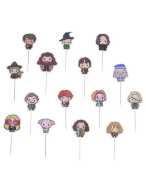 Pack 15 Decoraciones Para Cupcakes Personajes Harry Potter