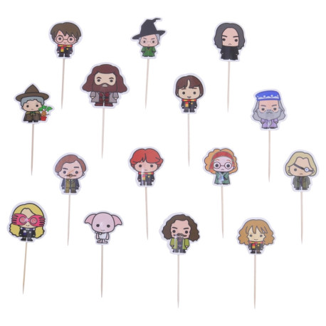 Pack 15 Decoraciones Para Cupcakes Personajes Harry Potter