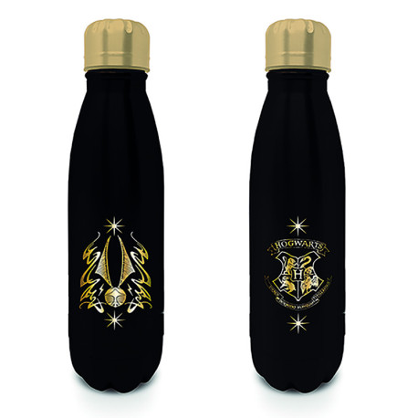 Botella Metálica Quidditch Snitch Negra 540 Ml