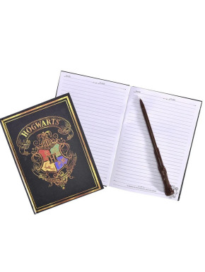 Set Cuaderno Y Bolígrafo Escudo Hogwarts Colores