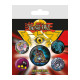 Set De Chapas (5 Unidades) Yu-Gi-Oh! (Dark Magician) Medidas: 1 X 3,8 Cm/ 4 X 2,5Cm