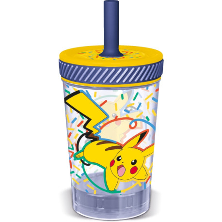 Vaso Antivuelco Con Pajita Pokémon 370 Ml