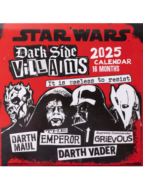 Calendario Pared Villanos De Star Wars 30X30