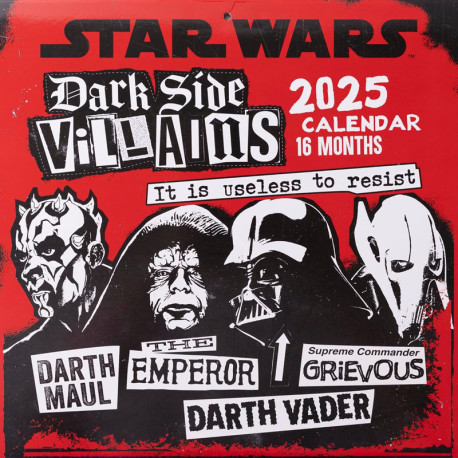 Calendario Pared Villanos De Star Wars 30X30