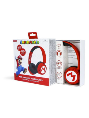 Auriculares Kids Bt Logo Super Mario Rojo