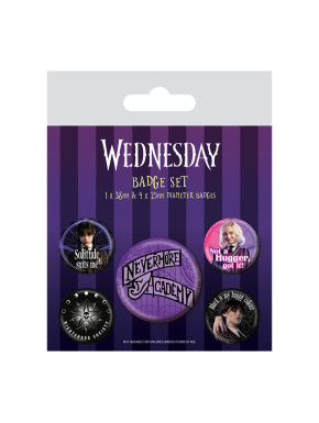 Set De 4 Chapas Wednesday Nevermore Academy