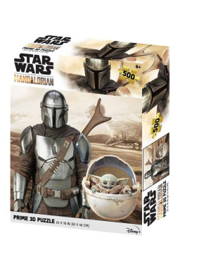 Puzzle Lenticular The Mandalorian Mando Y Grogu En Cochecito