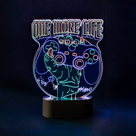 Lámpara acrílica Gameration One More Life