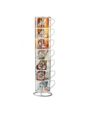 Set 7 tazas con estante metal Blancanieves Disney