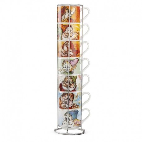Set 7 tazas con estante metal Blancanieves Disney