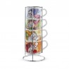 Set de 4 tazas apilables y estante metálico 80ml Blancanieves 7 enanitos Disney
