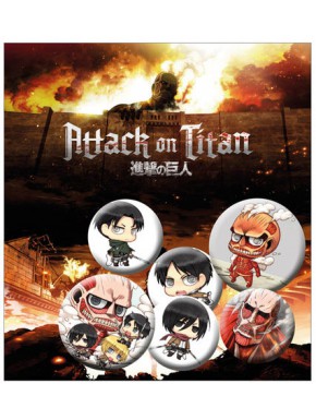 Pins de Attack on Titan com personagens de anime
