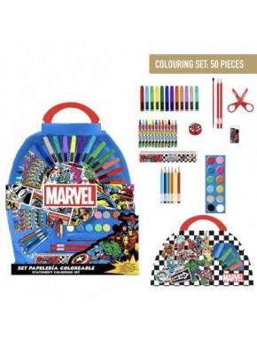 SET PAPELERÍA COLOREABLE 50 PIEZAS AVENGERS