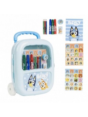 SET PAPELERÍA COLOREABLE TROLLEY BLUEY
