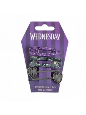 ACCESORIOS PELO CLIPS 4 PIEZAS WEDNESDAY