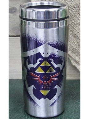 Vaso termo de Zelda con diseño de Escudo Hyliano