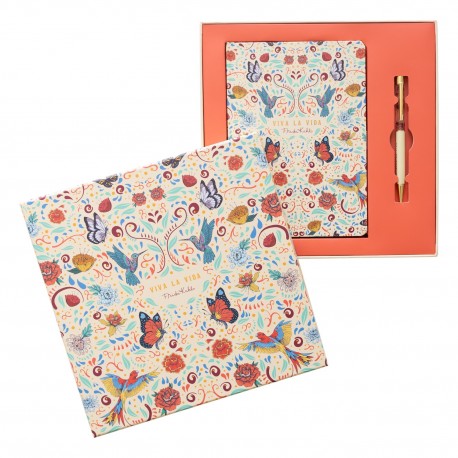 Set Cuaderno Premium A5 Con Boligrafo Frida Kahlo Viva La Vida