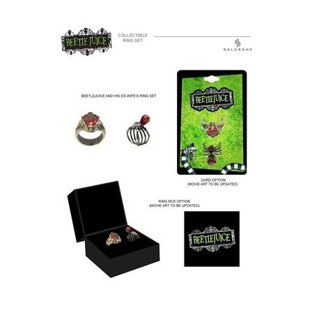 Set De 2 Anillos Beetlejuice Bioexorcista Y Exmujer