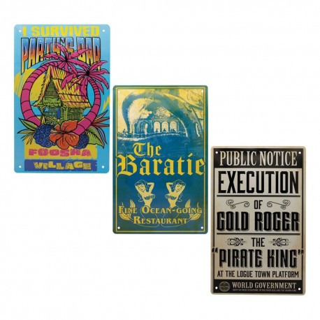 Set de 3 Placa de Chapa One Piece