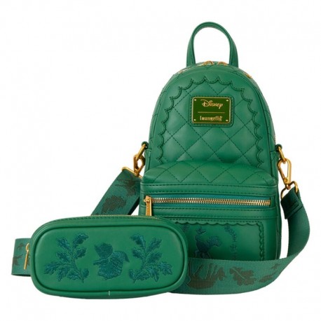 Bolso bandolera convertible Verde con cremallera amarilla Bambi