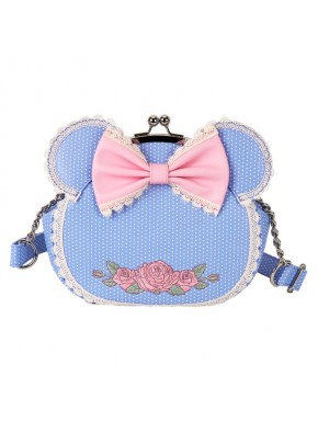 Bolso bandolera Minni Mouse cierre de beso y estampado de flores