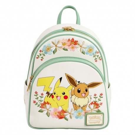 Bolso mochila floral de Pikachu y Eevee de Pokémon