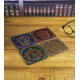 Set 4 coasters Emblems Harry Potter