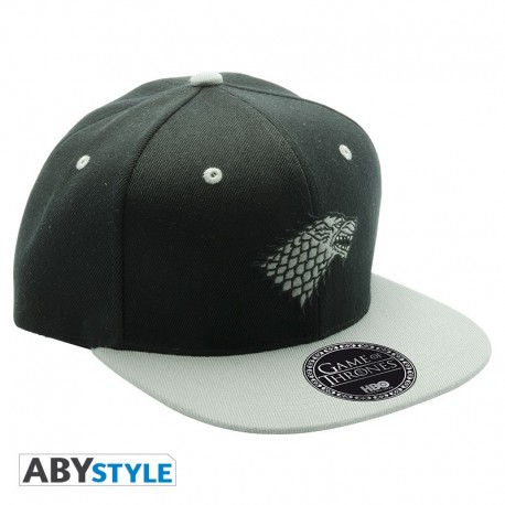 Gorra Juego De Tronos Snapback Negra Y Gris Stark