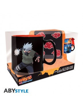 Naruto Shippuden Set De Regalo Taza Con Térmica 460Ml Posavasos Akatsuki
