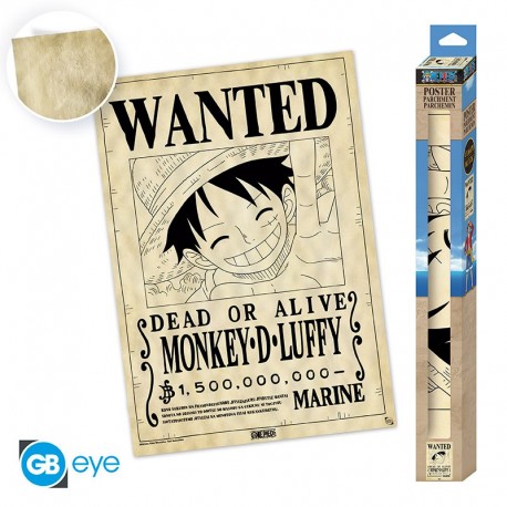 Póster De Pergamino De One Piece Se Busca Luffy