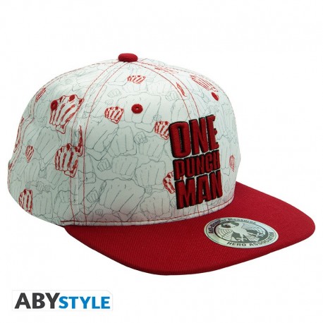Gorra One Punch Man Snapback Beige Y Rojo