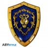 Placa de metal com escudo da Aliança de World Of Warcraft