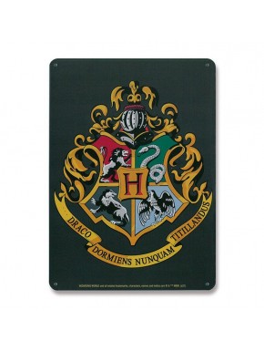Harry Potter Placa de Chapa Hogwarts Logo 15 x 21 cm