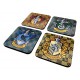 Set 4 coasters Houses Harry Potter