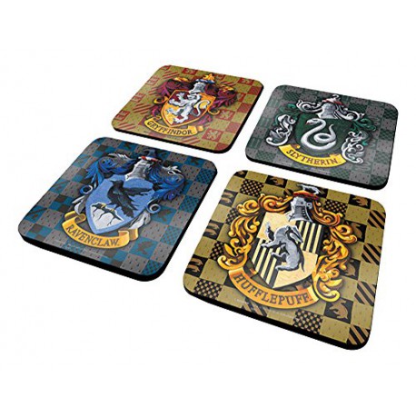 Set 4 coasters Houses Harry Potter