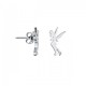 Pendientes oro blanco Silueta Campanilla Disney