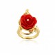 Anillo Oro Bella y Bestia Disney Rosa Encantada