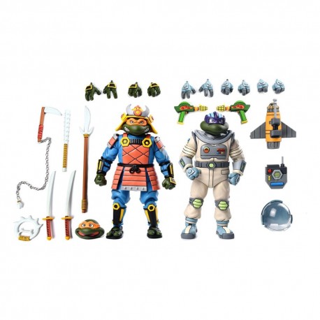 Tortugas Ninja (Cartoon) Pack de 2 Figuras Space Adventure & Samurai Turtles 18 cm