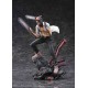 Figura de Chainsaw Man con pose dinámica en terreno rocoso.