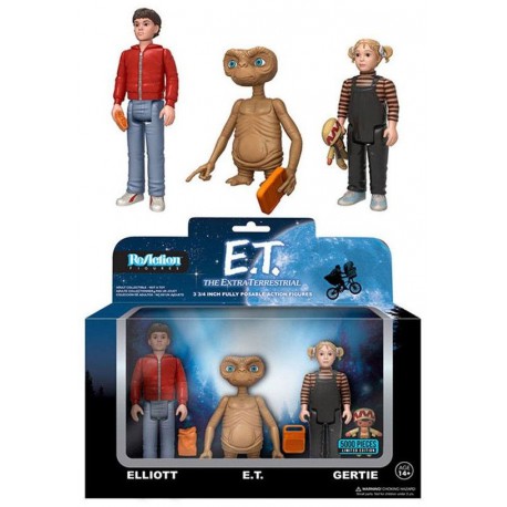 Pack 3 articulated figures E. T. The extra-terrestrial ReAction