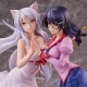 Nekomonogatari Monogatari Series Estatuas PVC Tsubasa Hanekawa Set (re-run) 19 cm