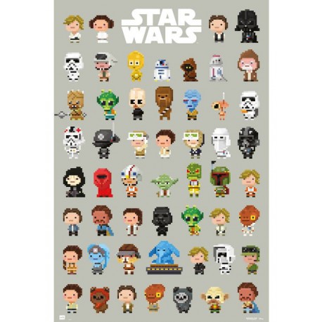 Poster Personajes Star Wars 8 bits