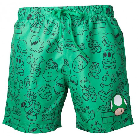 Swimsuit boy Super Mario green