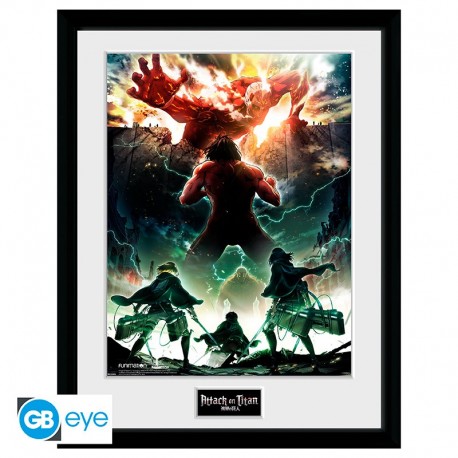 Attack On Titan Poster Enmarcado Key Art 30X40Cm